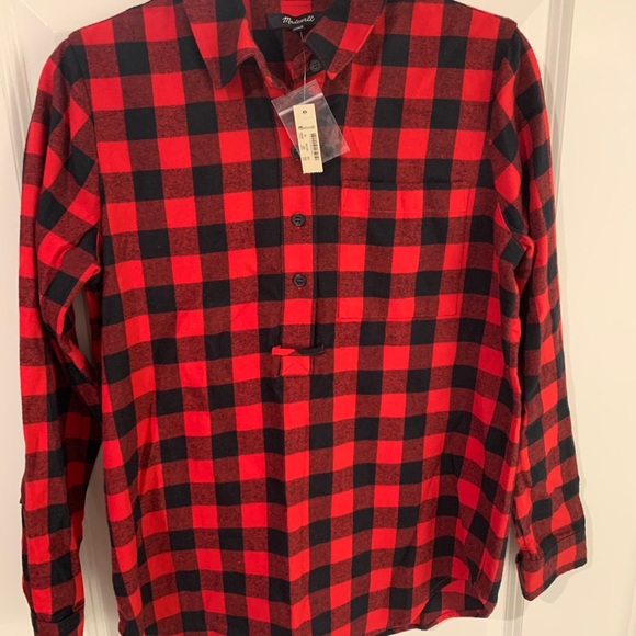 NWT Madewell Flannel Popover Shirt Buffalo Check - Picture 5 of 5